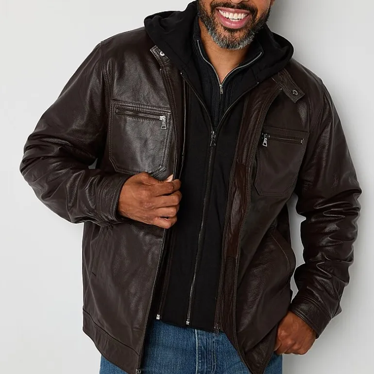 Victory Mens Big and Tall Leather Midweight Jacket