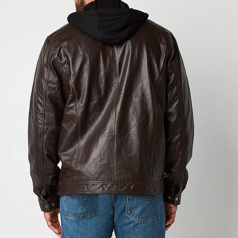 Victory Mens Big and Tall Leather Midweight Jacket