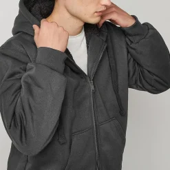 Victory Mens Fleece Hooded Midweight Jacket