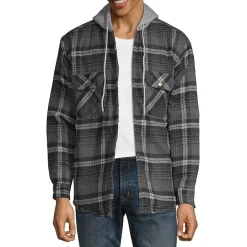 Victory Mens Hooded Midweight Shirt Jacket