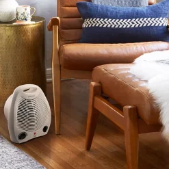 Vie Air 1500W Portable 2-Settings White Office Fan Heater with Adjustable Thermostat