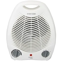 Vie Air 1500W Portable 2-Settings White Office Fan Heater with Adjustable Thermostat