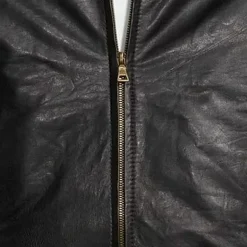 Vintage Leather Lambskin Bomber Jacket with Zip Out Lining