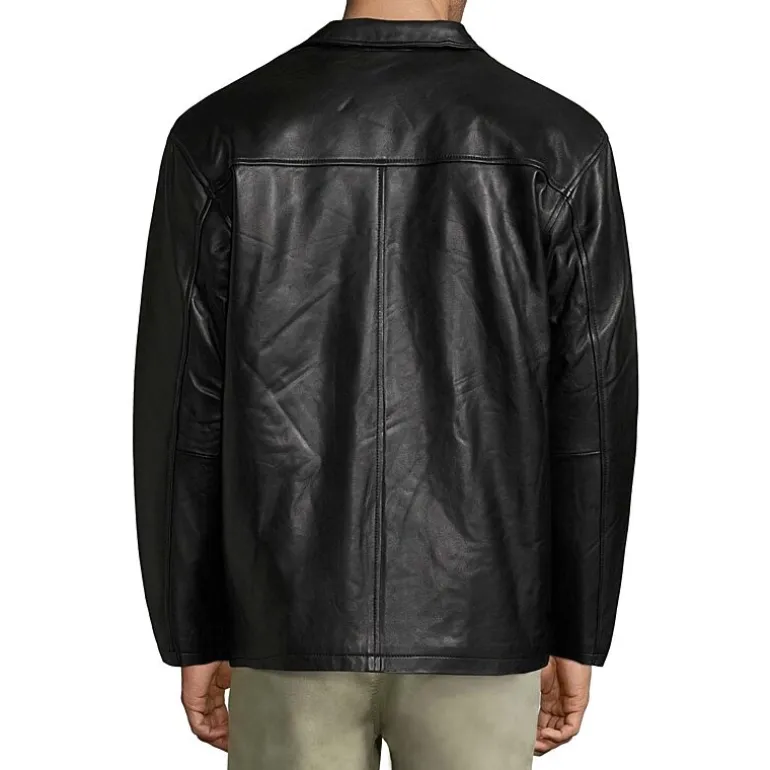 Vintage Leather Mens Big & Tall Lambskin Jacket with Zip Out Lining