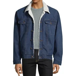 Vintage Leather Mens Denim Midweight Jacket