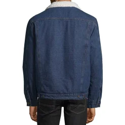Vintage Leather Mens Denim Midweight Jacket