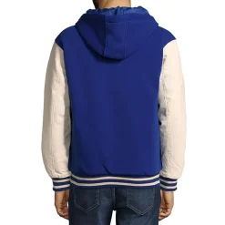 Vintage Leather Mens Faux Leather Reversible Lightweight Varsity Jacket