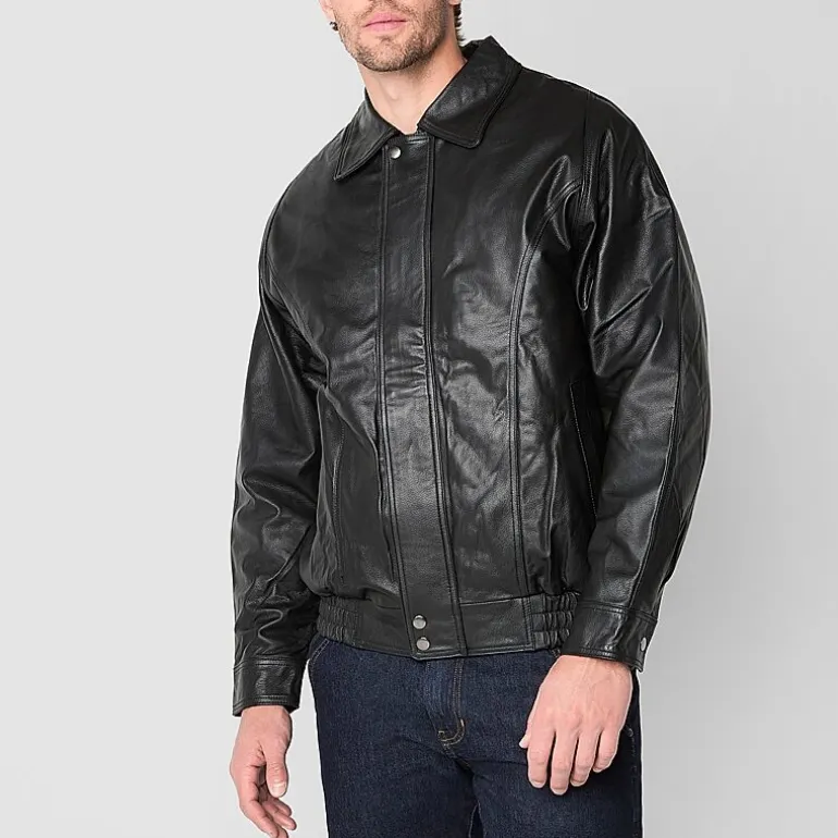 Vintage Leather Mens Midweight Bomber Jacket