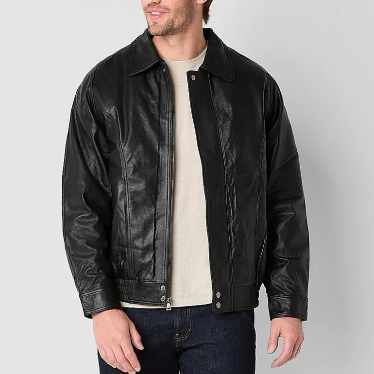 Vintage Leather Mens Midweight Bomber Jacket