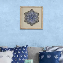 Vita Framed Elegant Flower Metal Wall Art