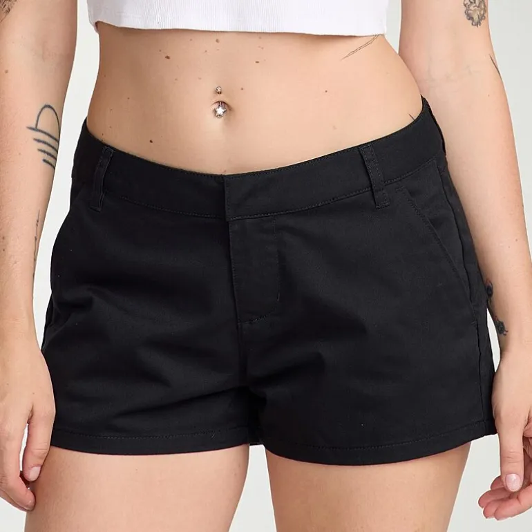 VOLCOM Juniors Womens Mid Rise Juniors Shortie Short