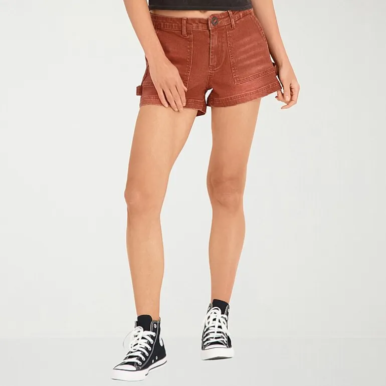 VOLCOM Juniors Womens Mid Rise Juniors Shortie Short