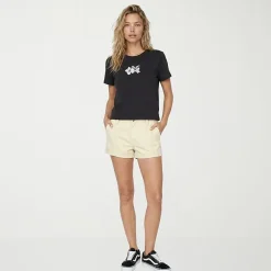 VOLCOM Womens Juniors Crew Neck Short Sleeve Regular Fit Graphic T-Shirt