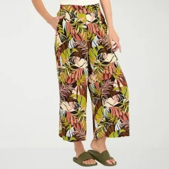 VOLCOM Womens Juniors Wide Leg Mid Rise Pull-On Pant
