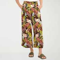 VOLCOM Womens Juniors Wide Leg Mid Rise Pull-On Pant