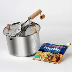 Wabash Valley Farms Stainless Steel Whirley Pop with Real Theater Popping Kit