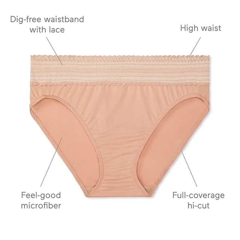 Warners® No Pinching No Problems® DigFree Comfort Waist with Lace Microfiber Hi-Cut 5109J