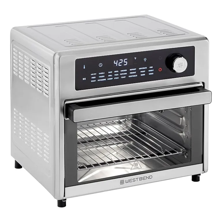 West Bend XL Air Fryer Oven with 24 Presets, 26 Quart, in Stainless Steel