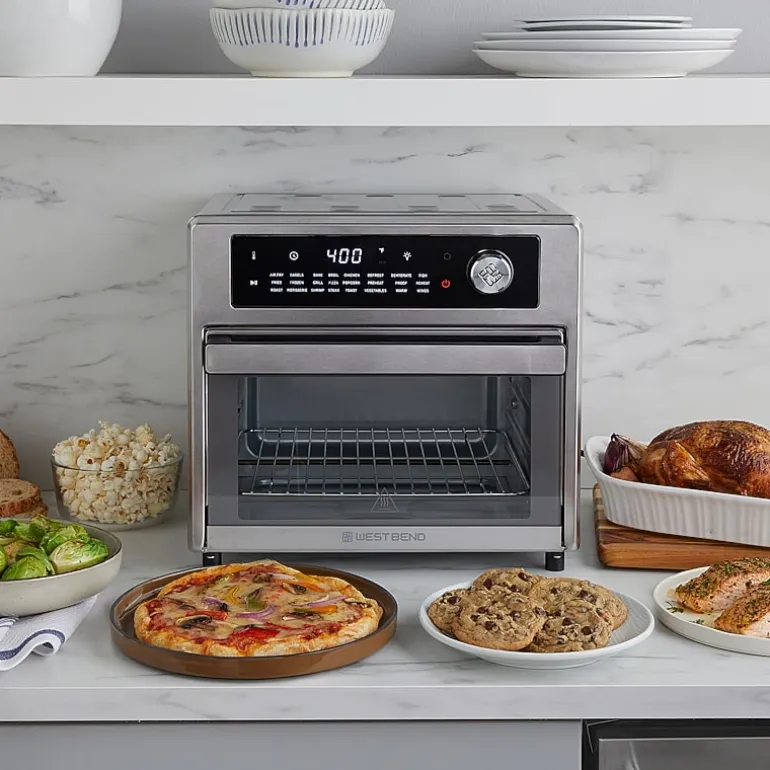 West Bend XL Air Fryer Oven with 24 Presets, 26 Quart, in Stainless Steel