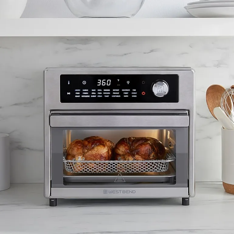 West Bend XL Air Fryer Oven with 24 Presets, 26 Quart, in Stainless Steel