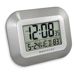 Westclox Classic Modern Lcd Display Digital Silent/Non-Ticking Wall Clock