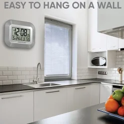 Westclox Classic Modern Lcd Display Digital Silent/Non-Ticking Wall Clock
