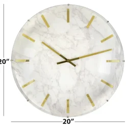 Westclox Large White Marble Dial Wall Clock