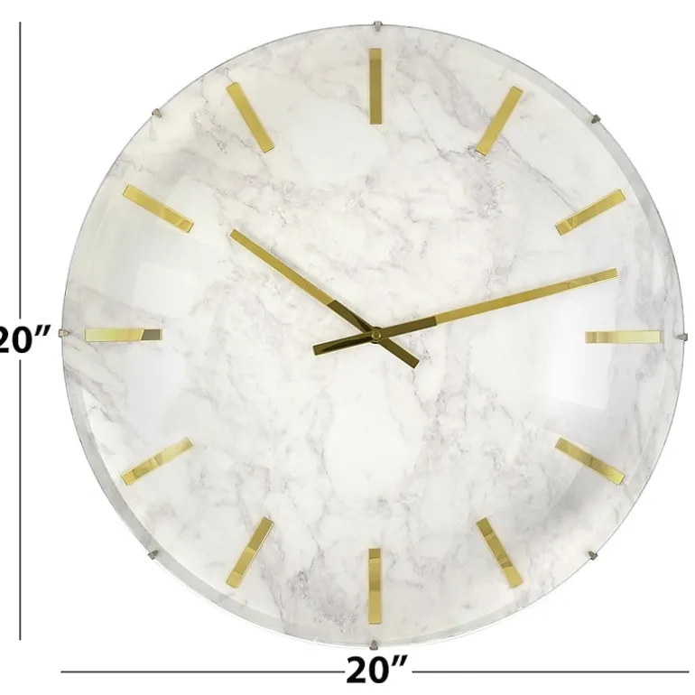 Westclox Large White Marble Dial Wall Clock