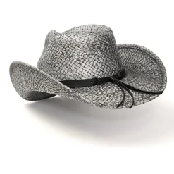 Western Express Gray Straw Pinch Front Mens Cowboy Hat