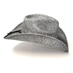 Western Express Gray Straw Pinch Front Mens Cowboy Hat