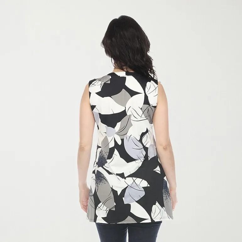 White Mark Maternity Womens Crew Neck Sleeveless Tunic Top