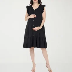 White Mark Maternity Womens Maternity Crew Neck Short Sleeve Shift Dress