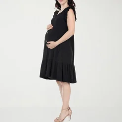 White Mark Maternity Womens Maternity Crew Neck Short Sleeve Shift Dress