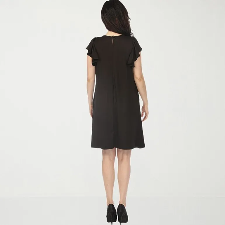 White Mark Maternity Womens Maternity V Neck Short Sleeve A-Line Dress