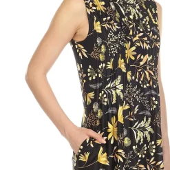 White Mark Maternity Womens Round Neck Sleeveless Tunic Top