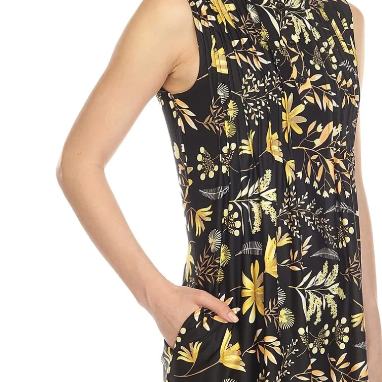 White Mark Maternity Womens Round Neck Sleeveless Tunic Top