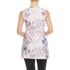 White Mark Maternity Womens Round Neck Sleeveless Tunic Top