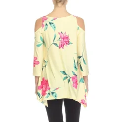 White Mark Maternity Womens Scoop Neck 3/4 Sleeve Tunic Top