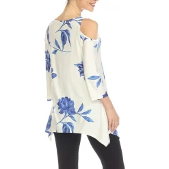 White Mark Maternity Womens Scoop Neck 3/4 Sleeve Tunic Top