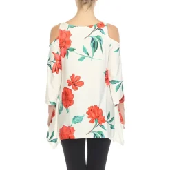 White Mark Maternity Womens Scoop Neck 3/4 Sleeve Tunic Top