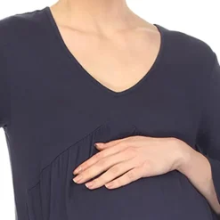 White Mark Maternity Womens V Neck Long Sleeve Tunic Top