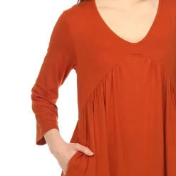 White Mark Maternity Womens V Neck Long Sleeve Tunic Top