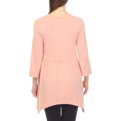 White Mark Maternity Womens V Neck Long Sleeve Tunic Top