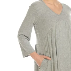 White Mark Maternity Womens V Neck Long Sleeve Tunic Top