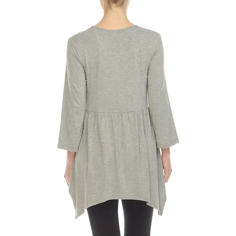 White Mark Maternity Womens V Neck Long Sleeve Tunic Top