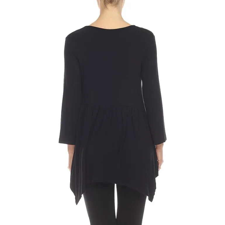 White Mark Maternity Womens V Neck Long Sleeve Tunic Top
