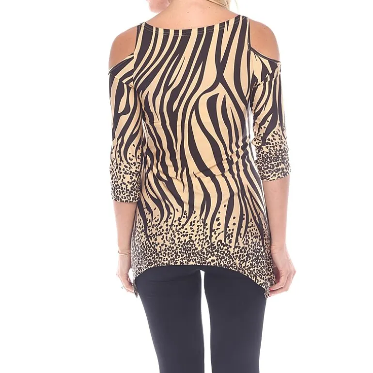 White Mark Plus Maternity Womens Scoop Neck 3/4 Sleeve Tunic Top
