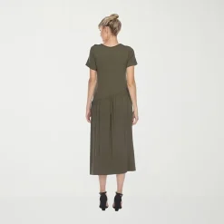 White Mark Womens Maternity Crew Neck Short Sleeve Fitted Maxi Dress
