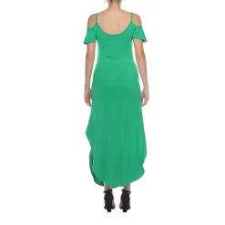 White Mark Womens Maternity Halter Neck Short Sleeve Cold Shoulder Maxi Dress