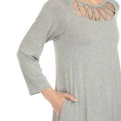 White Mark Womens Maternity 3/4 Sleeve Swing Dresses